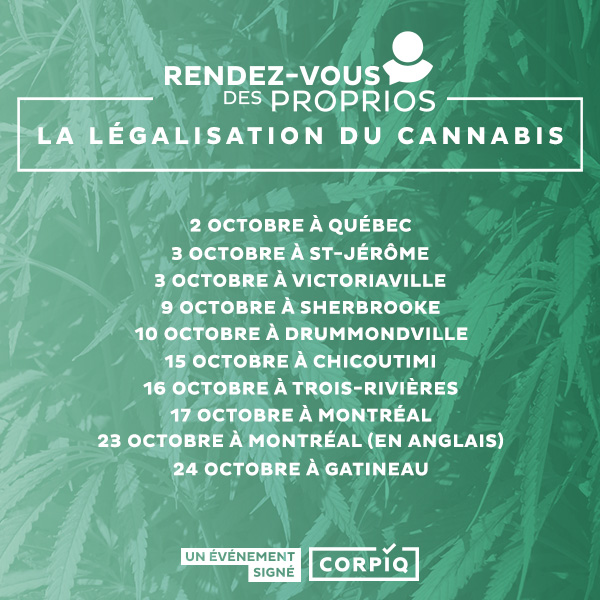 Pour être bien informé, assistez aux Rendez-vous des Proprios de la CORPIQ, partout au Québec, à partir du 2 octobre.